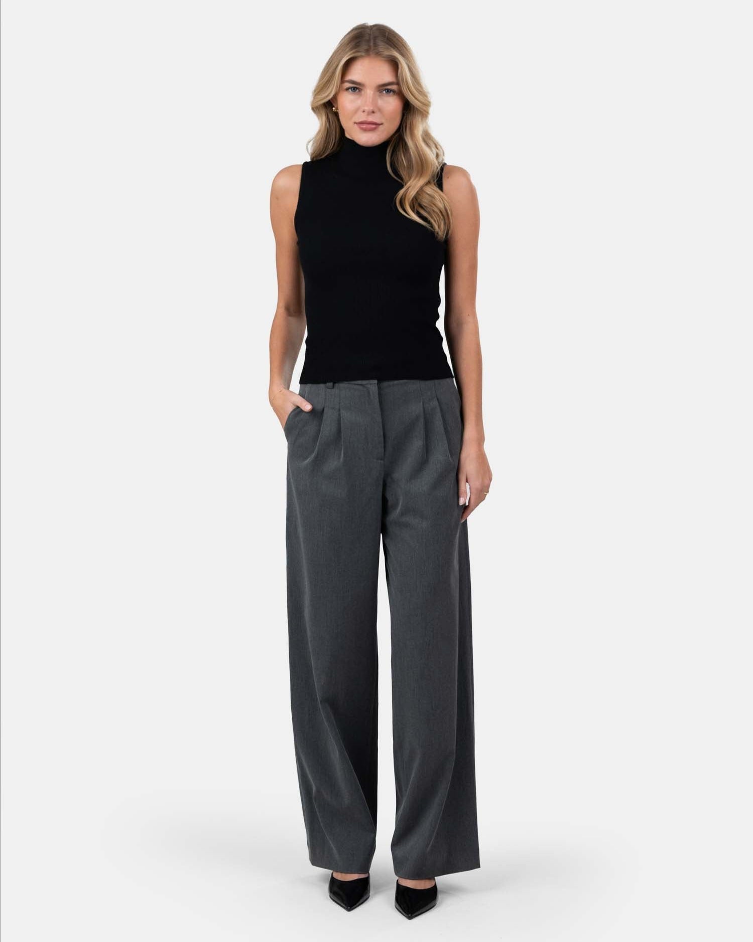 Highneck knitted Top Sort | Skagen - clothing.dk